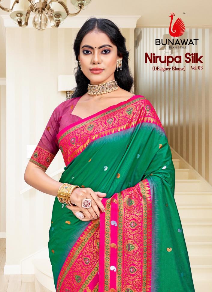 Nirupa Silk Vol-3 By Bunawat Traditional Wear Latest Designer Silk Sarees Collection