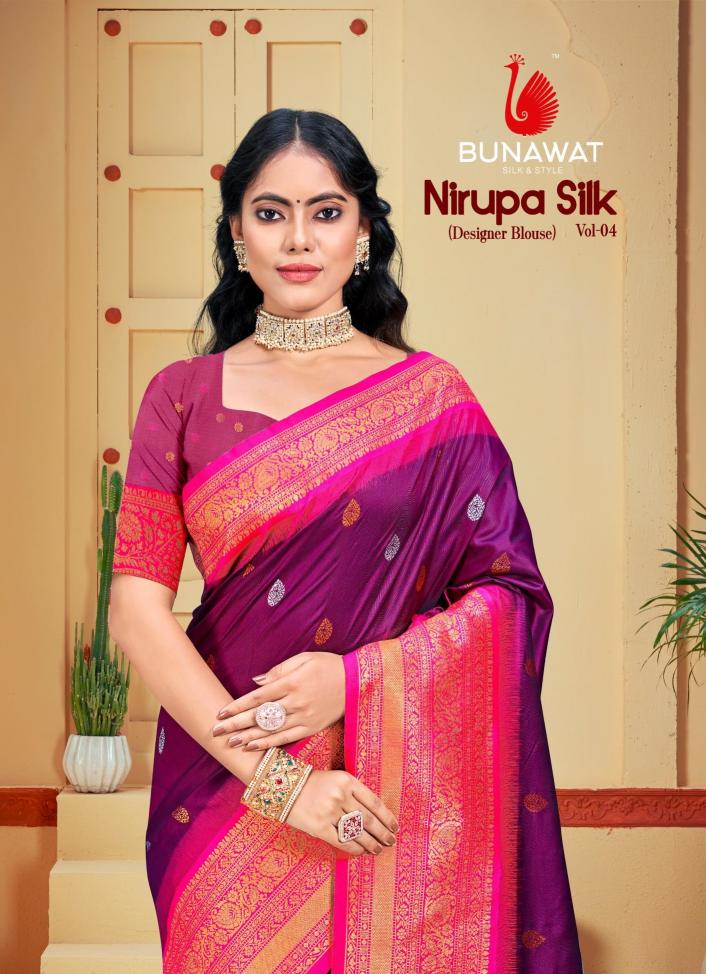 Nirupa Silk Vol-4 By Bunawat New Designer Festival Wear Silk Sarees Collection