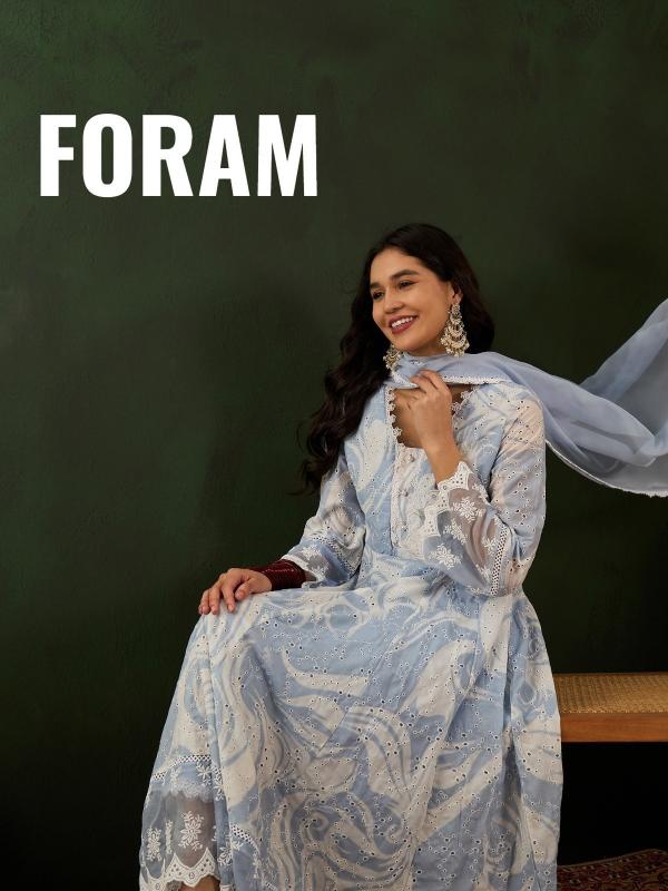 pr foram cotton blend fully stitch fancy salwar kameez supplier 