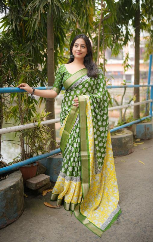 pr kc 334 kusum ajrakh shop trendy cotton crape printed saree