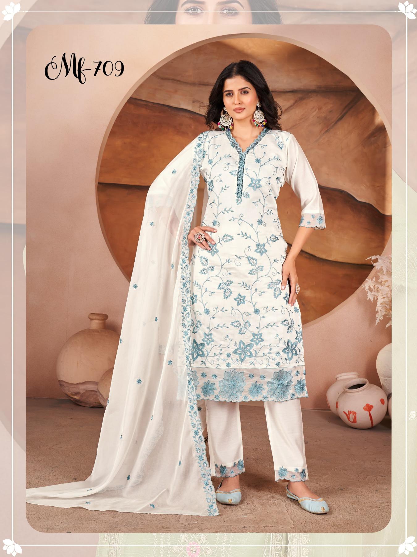 pr mf 708-709 roman silk shop trendy full stitch combo salwar kameez sets 