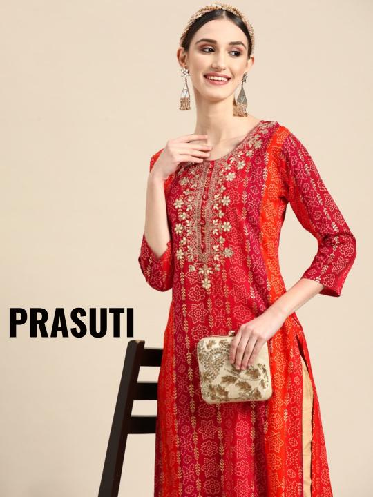 pr prasuti rayon fully stitch fancy long kurtis online 