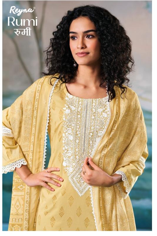 reyna rumi cotton block print pretty look 3pcs dress supplier 