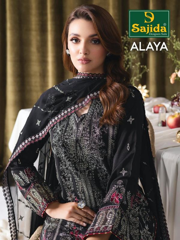 alaya vol 1 by sajida designers full stitch georgette plus size pakistani suit online 