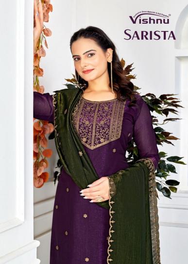 vishnu sarista crunchey silk traditional 3pcs dress material supplier 