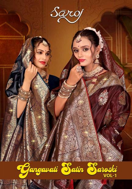 Gangavati satin silk Saroj vol.1 soft satin silk saree