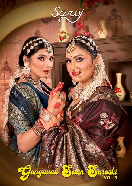 Gangavati satin silk Saroj  vol.3 soft satin silk saree