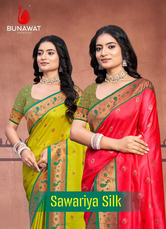 Sawariya Silk By Bunawat Party Wear New Designer Silk Sarees Collection