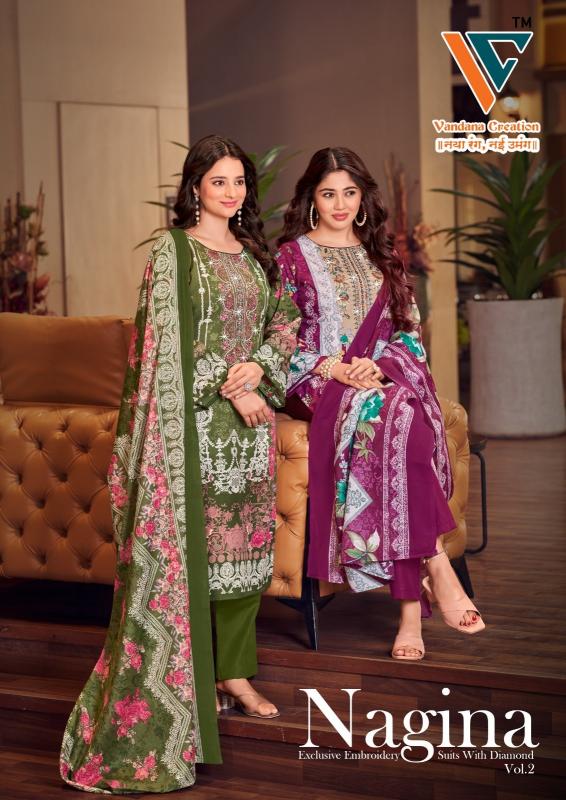 nagina vol 2 by vandana‎ creation cotton casual unstitch pakistani suits