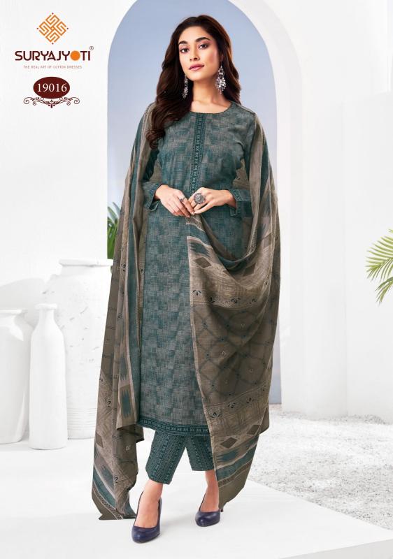 suryajyoti zion cotton vol 19 cotton fully stitch plus size casual suit for ladies 