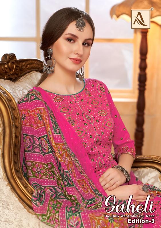 saheli vol 3 by alok zam discharge print model pakistani dress material 