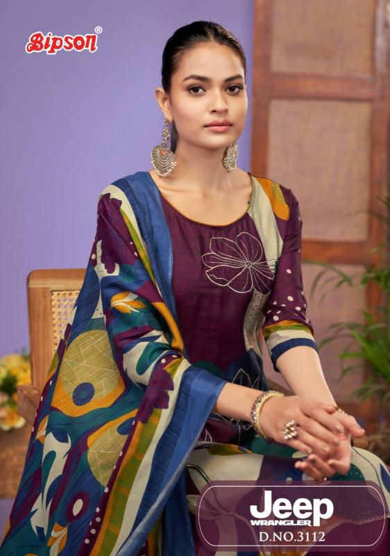 jeep wranglar 3112 by bipson prints roman silk trendy suit for ladies 