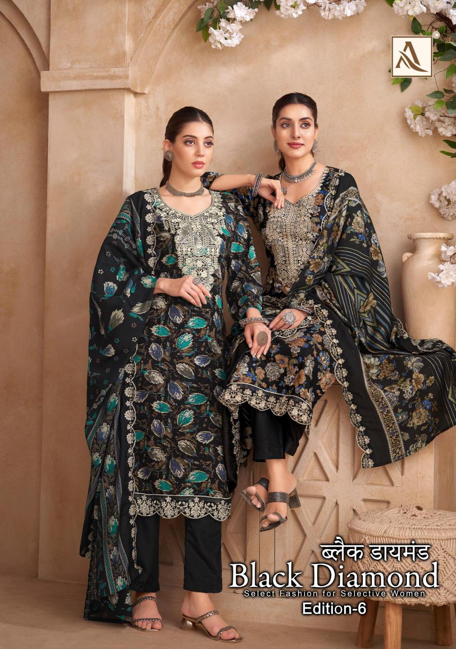 alok black diamond vol 6 rayon discharge print pakistani dress material 