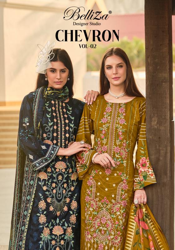 belliza designer chevron vol 2 cotton casual wear pakistani unstitch dress