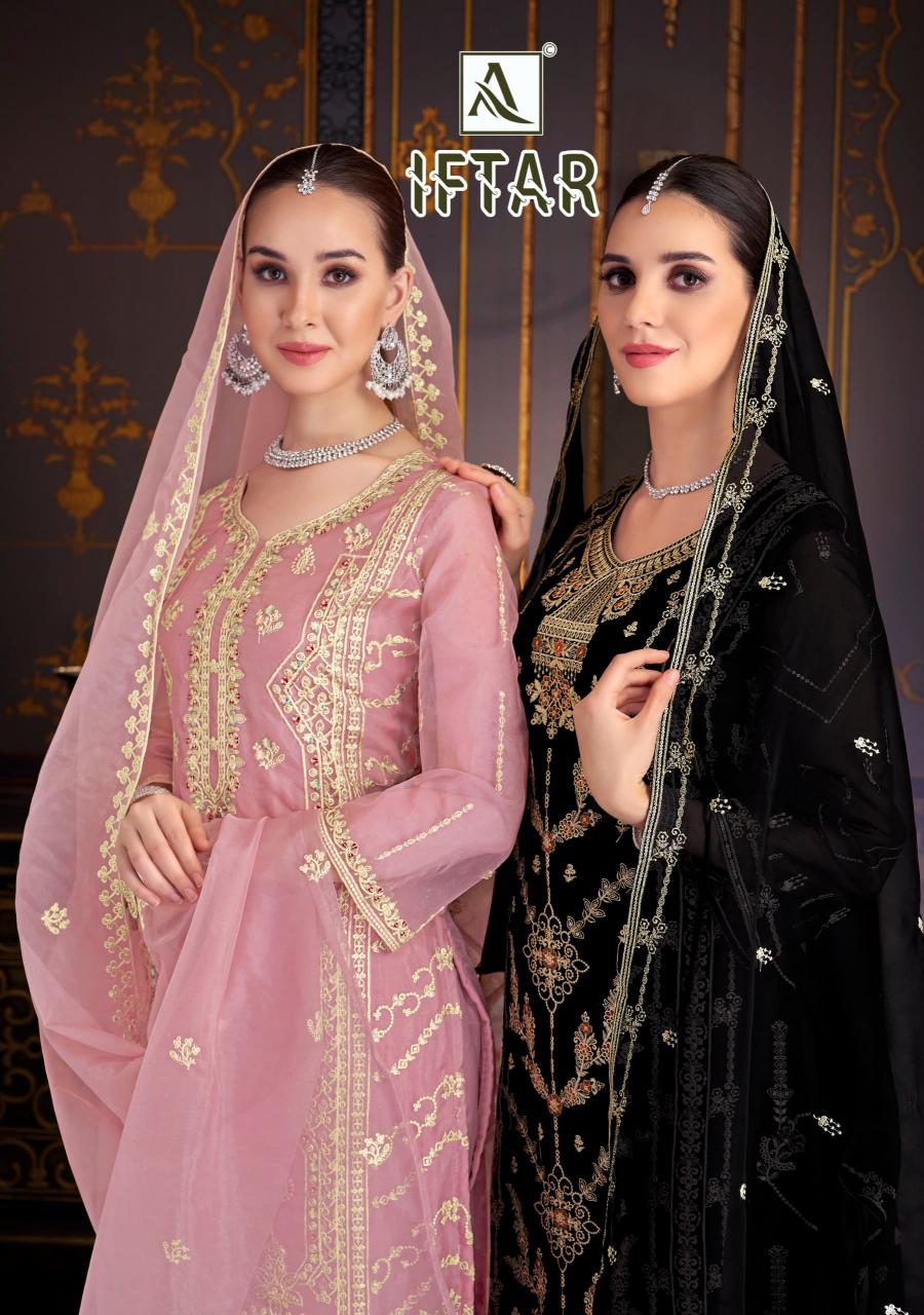 alok iftar organza hit design modern pakistani 3pcs dress