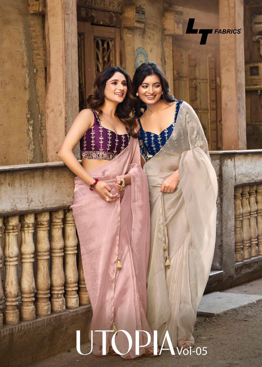 utopia vol 5 by lt fashions malai silk fashionable sarees supplier 