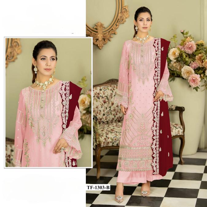 PR 9STAR FASHION SOFIYA  FOX GEORGETTE WITH EMBRODERY WORK FANCY DESIGNER SUITS
