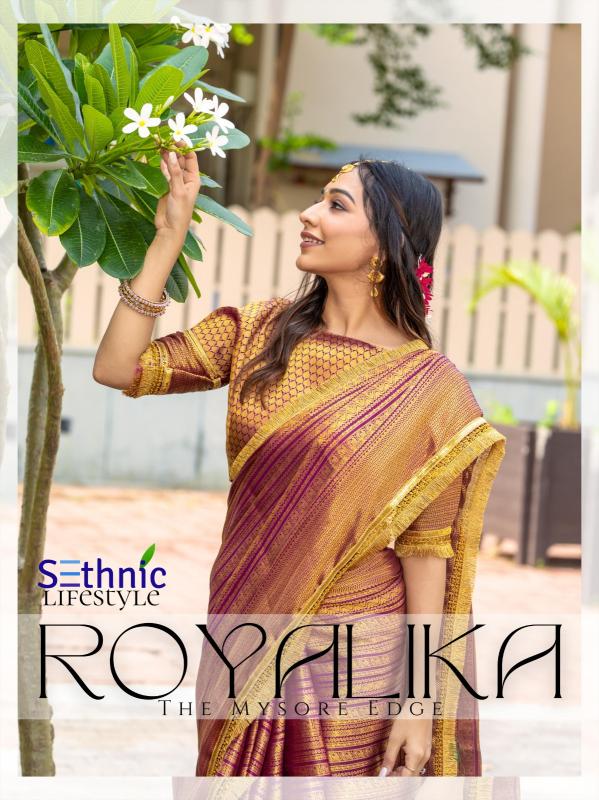 royalika by sethnic lifestyle borcade silk fashionable saree exports 