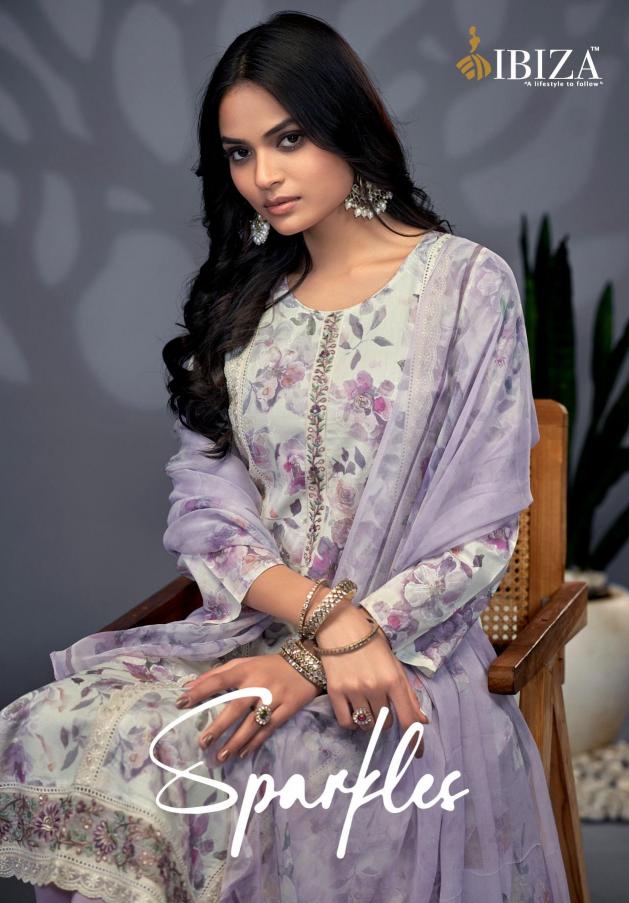 ibiza sparkles lawn cotton hit design unstitch 3pcs dress