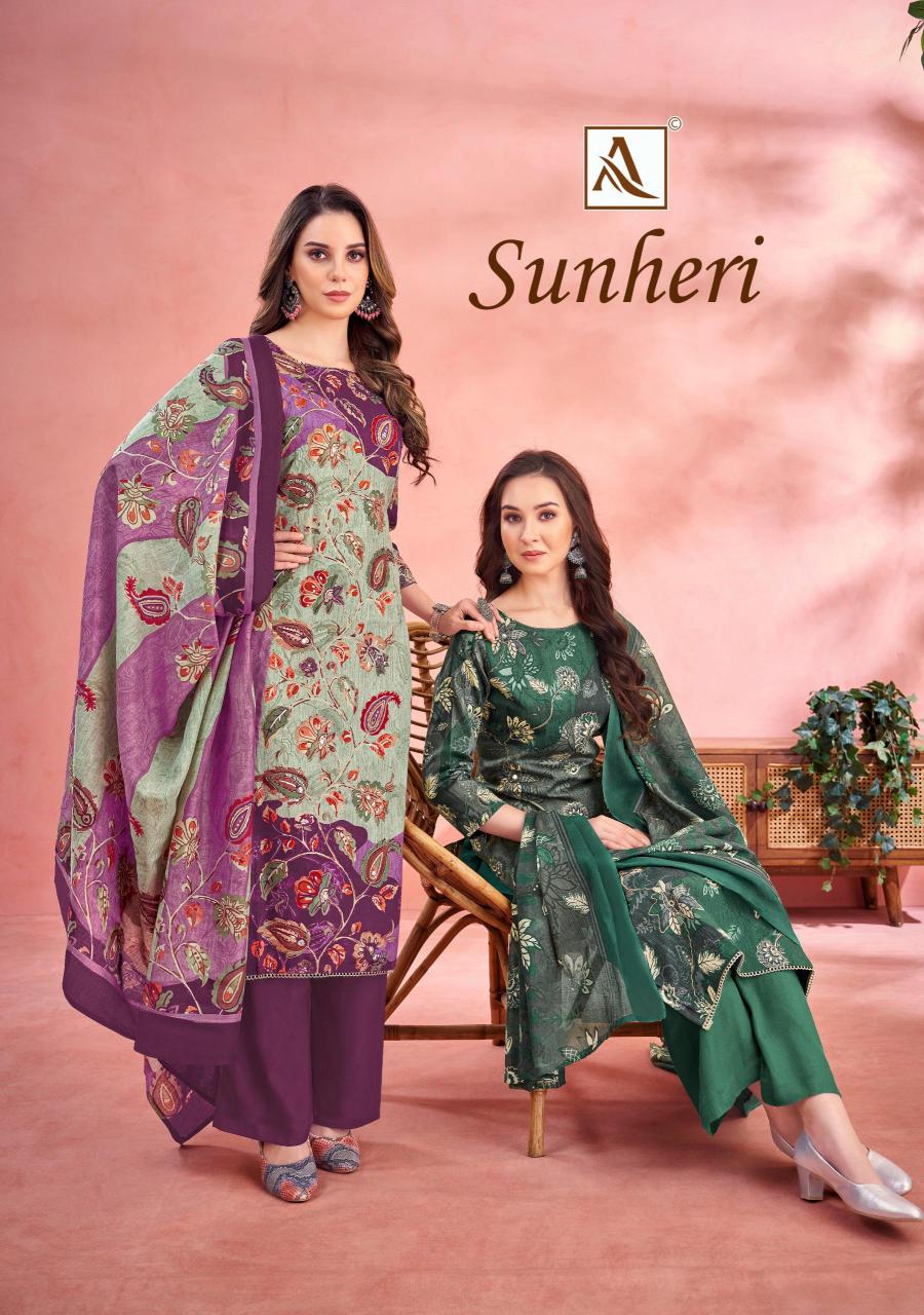 alok sunheri zam cotton comfortable pakistani dress material 