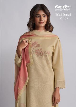 omtex launch traditional trends linen cotton pretty look dress material 