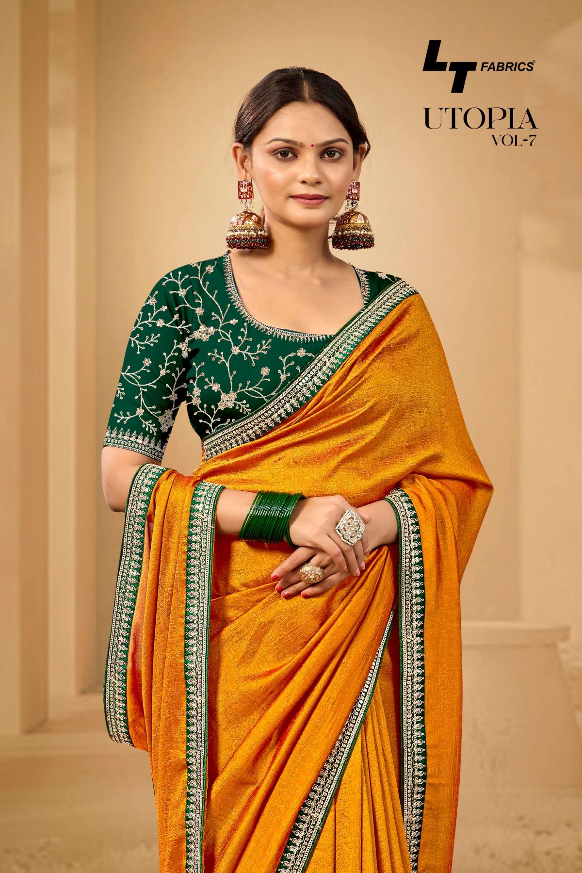 lt fashions utopia vol 7 malai silk attractive look sarees