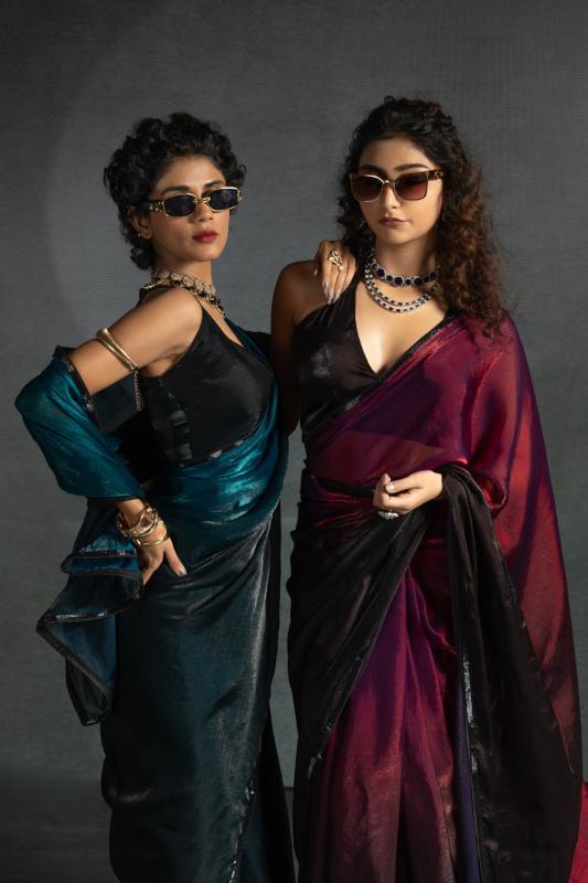 101a-101e luxurious satin silk fancy sarees for women 