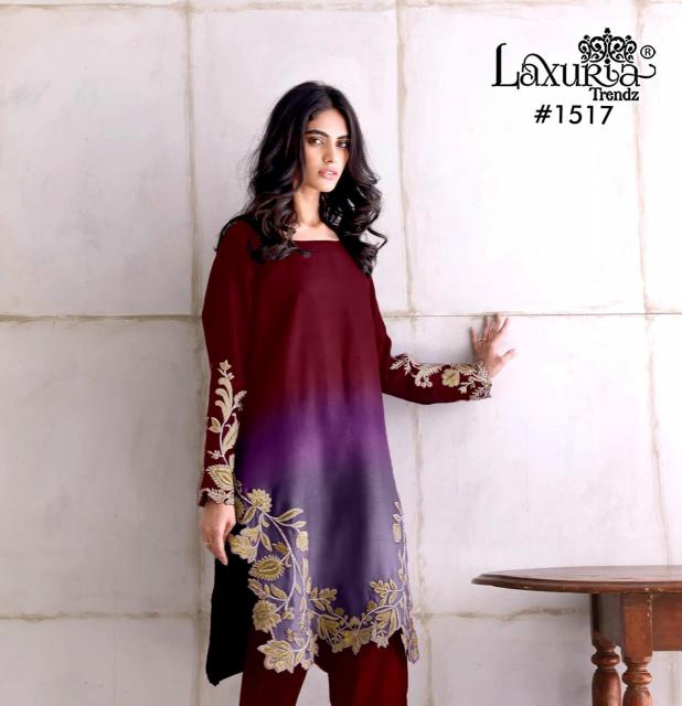 laxuria trendz 1517 fully stitch georgette modern pakistani suit online 
