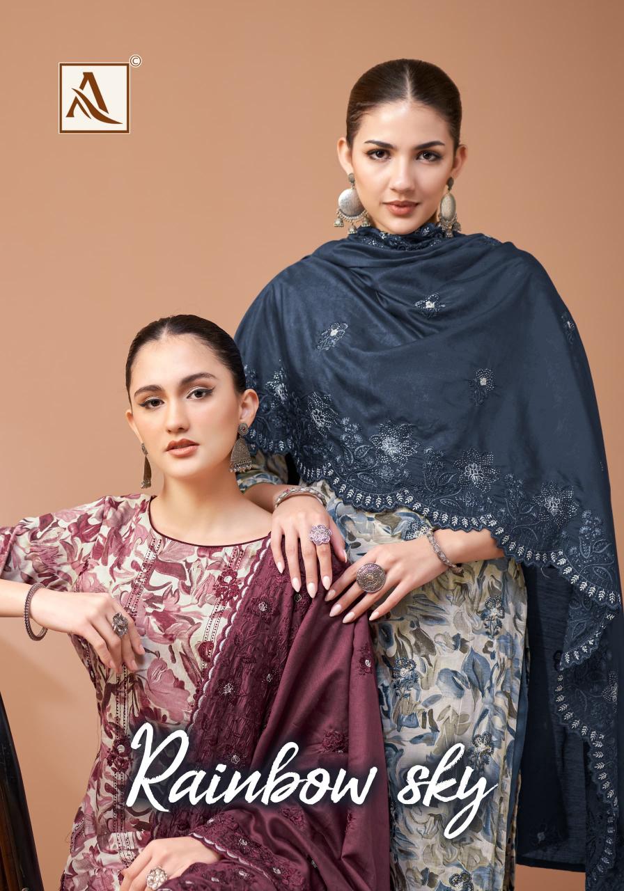 rainbow sky by alok fancy comfy wear zam cotton pakistani suits 
