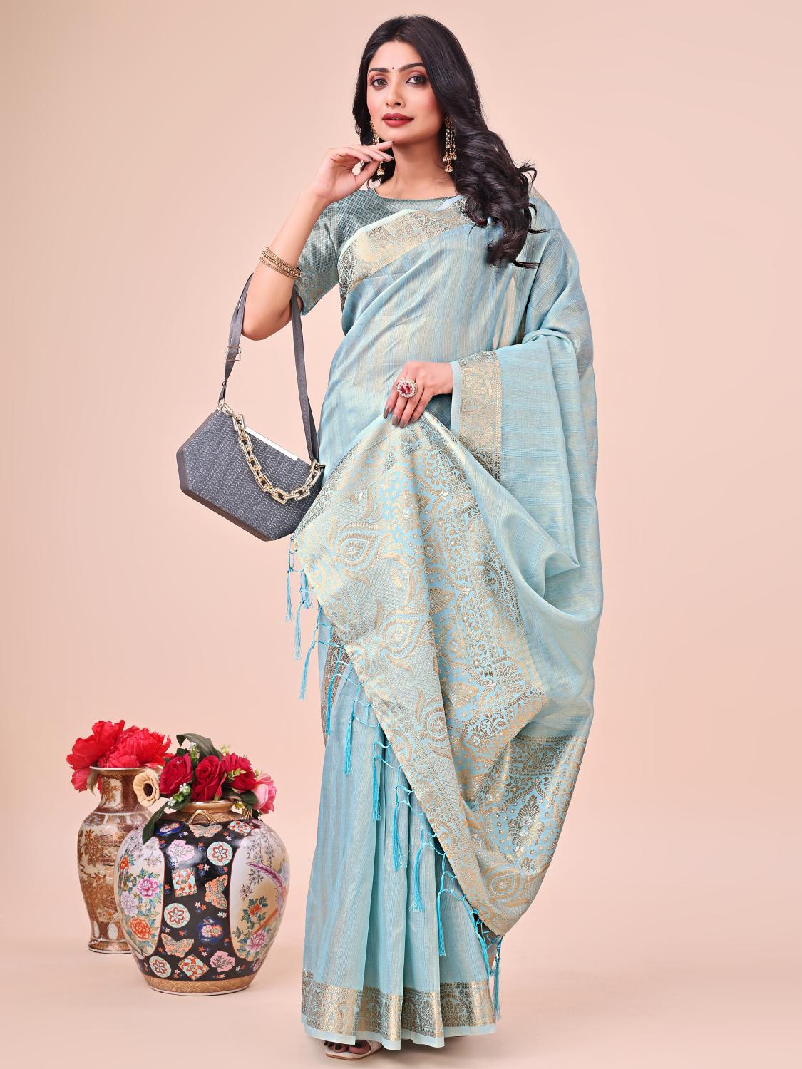 ASTITA BATUMI FANCY DESIGNER ORGANZA FABRIC SAREE WHOLSALE WITH FANCY LATKAN