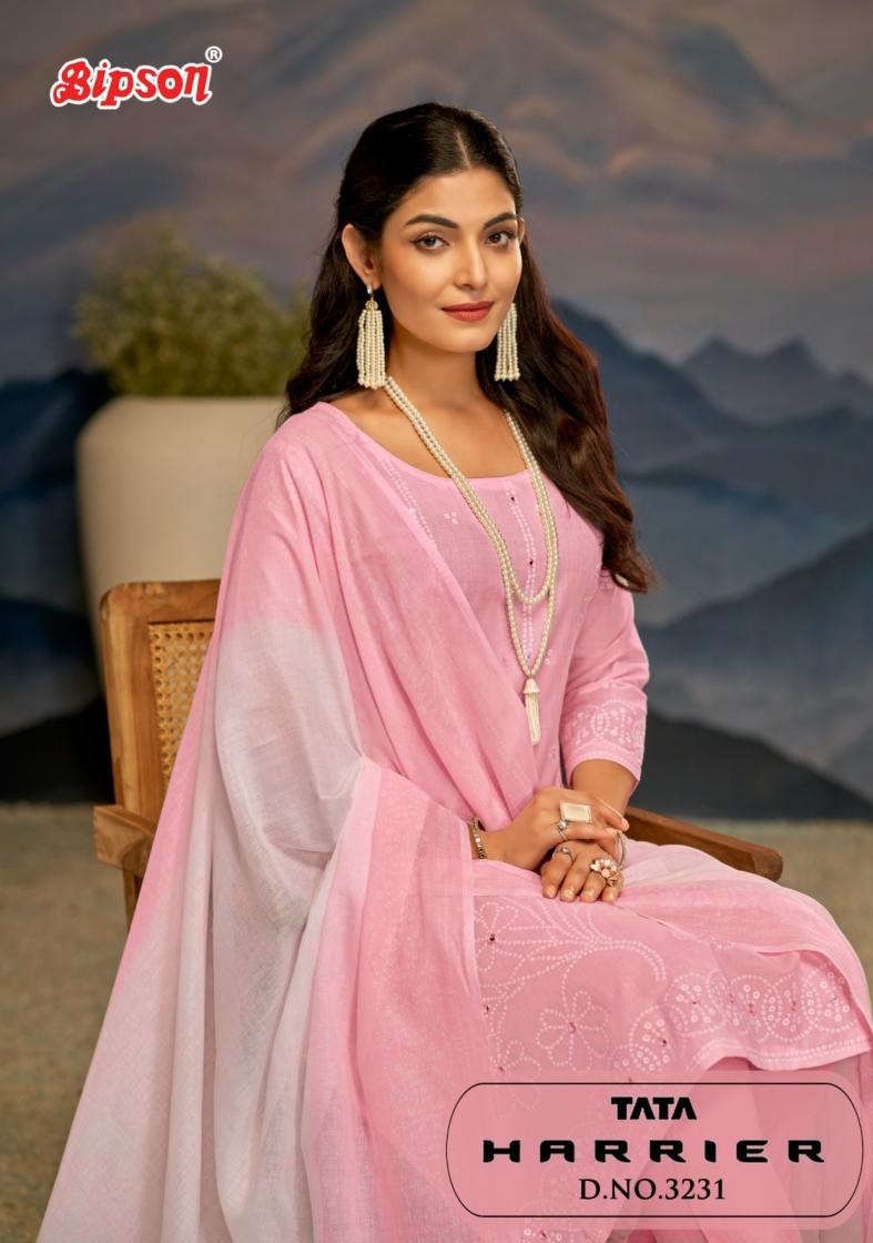 tata harrier 3231 by bipson prints cotton unstitch salwar suit 	