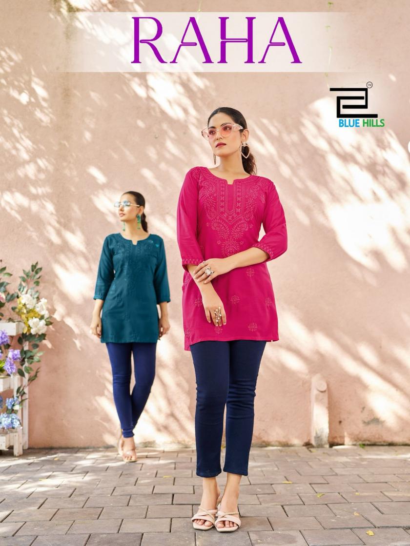 raha by blue hills readymade big size viscose modal western top for girls 