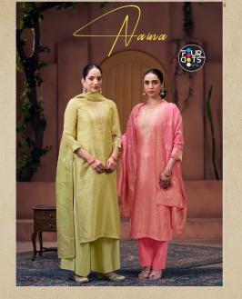 naina by fourdots designer viscose organza dress material
