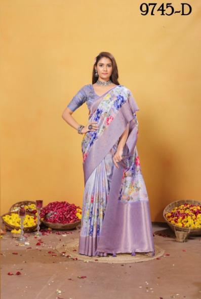 gouri 9745a-9745e exclusive designer bamber weaving saree for womens 