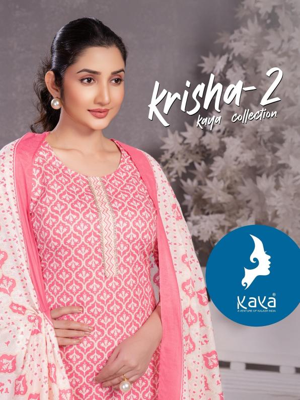 krisha vol 2 by kaya full stitch big size cotton print 3pcs dress