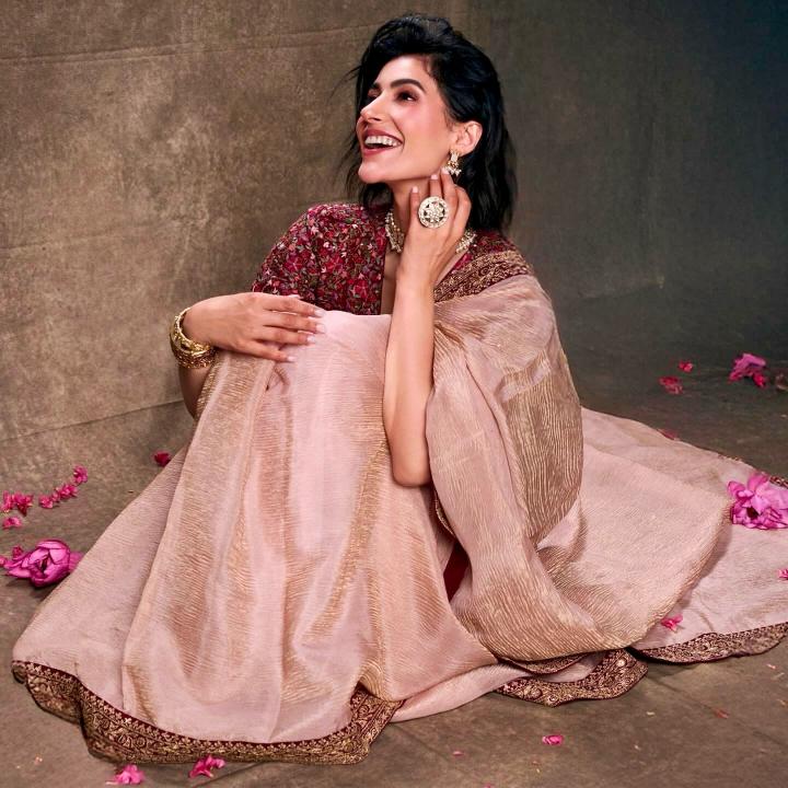 kc 2035 shop trendy twil net with banarasi crush saree supplier 