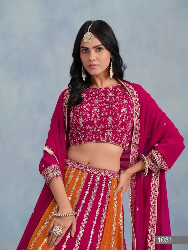 mehvish krishvi 1031 half saree faux georgette stylish lehenga choli 