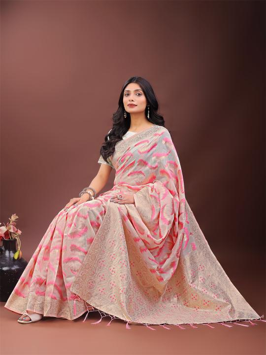 ASTITA LINEN QUEEN VOL 4 FANCY DESIGNER LINEN COTTON FABRIC SAREE WHOLSALE WITH LATKAN