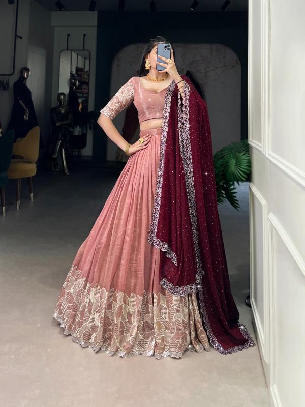 lnb1434 silver glosy sequence half saree stitch lehenga unstitch choli online 