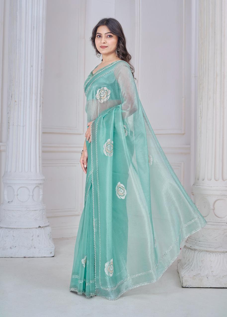 mehak 953a-953f organza shop stunning party sarees for any occasion