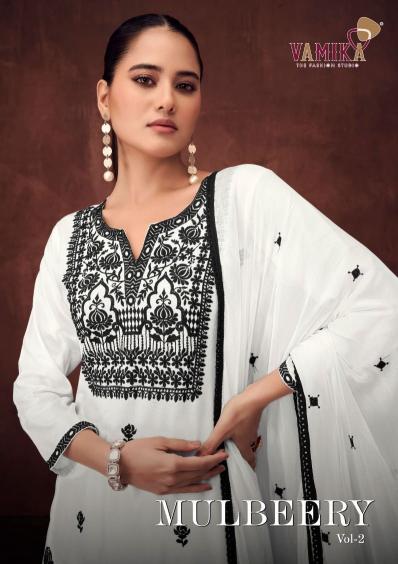 vamika mulbeery vol 2 viscose rayon full stitch fashionable plazzo style dress