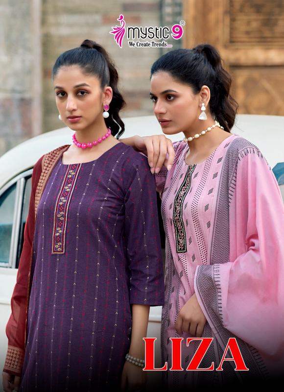 liza vol 2 by mystic 9 full stitch fashionable cotton handloom suits 