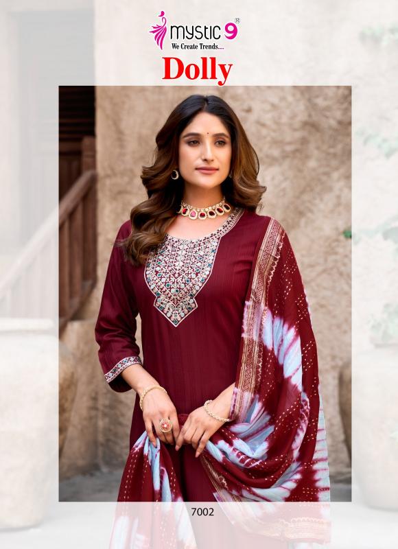 dolly vol 7 by mystic 9 rayon unique colours full stitch 3pcs dress 