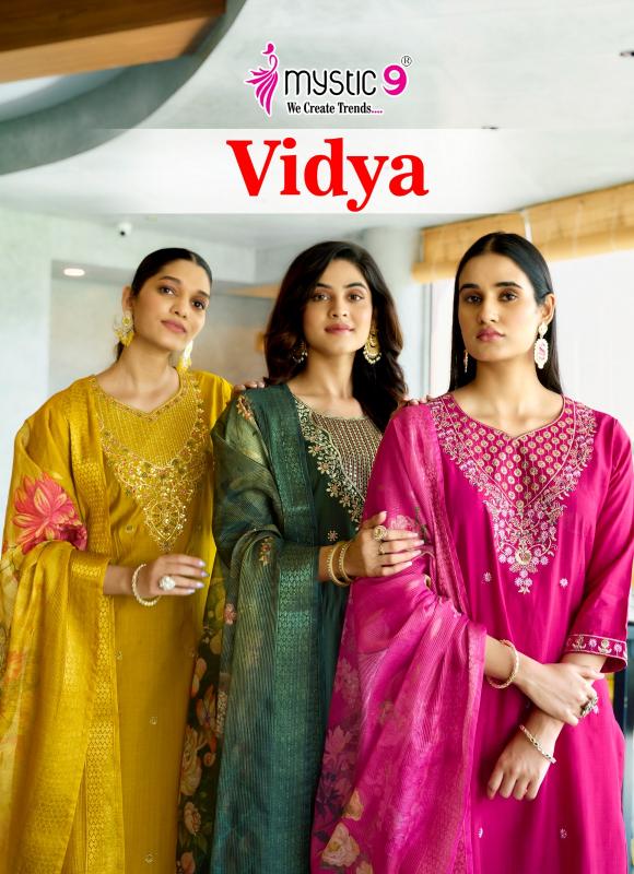 vidya vol 1 by mystic9 vertican dobby full stitch modern suit online 
