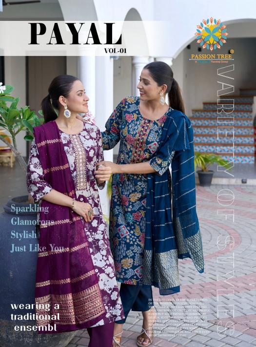 payal vol 1 by passion tree vetican print full stitch stylish plus size dress