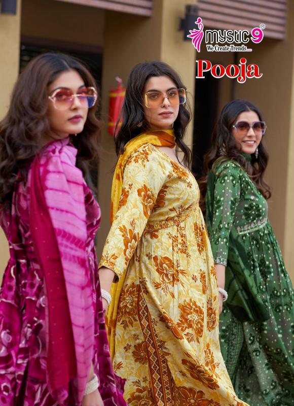 mystic9 pooja vol 10 hit design rayon classic suit for womens 
