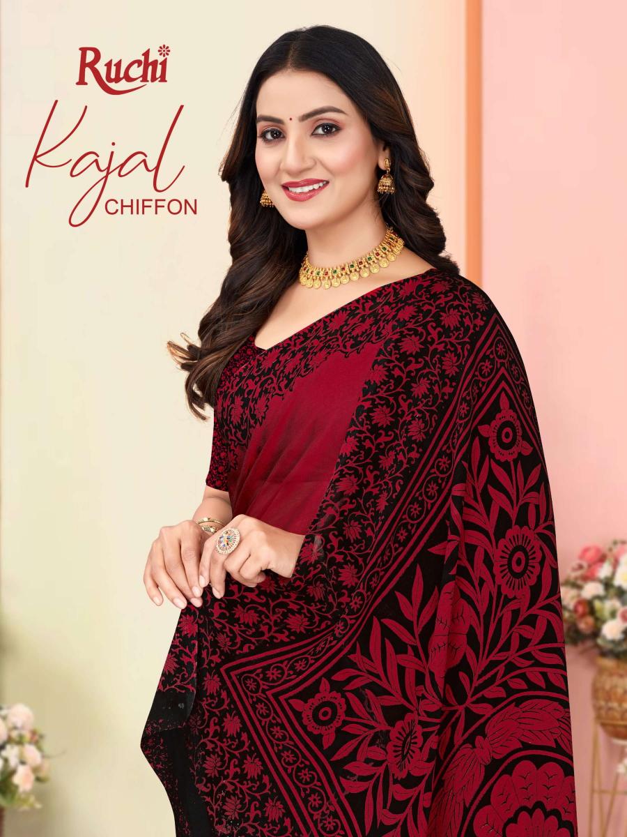 kajal chiffon vol 4 by ruchi casual wear saree for ladies 