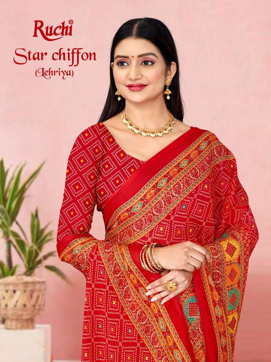star chiffon lehriya vol 12 by ruchi hit design chiffon sarees 
