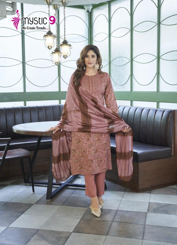 mystic 9 sabri vol 5 rayon readymade pretty look suits online  