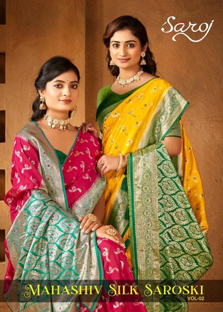  Mahashiv silk swarovski Saroj vol.2 soft silk saree 